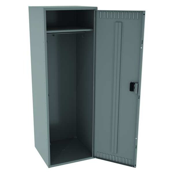 Wardrobe Locker, 24 in W, 24 in D, 72 in H, (1) Tier, (1) Wide, Medium Gray