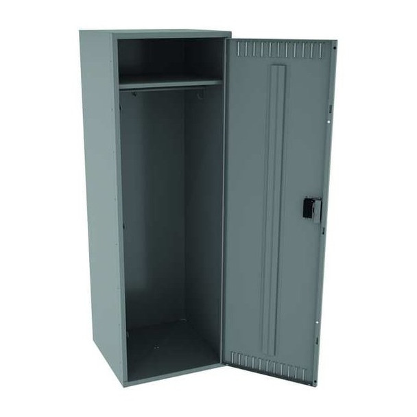 Wardrobe Locker, 24 in W, 24 in D, 72 in H, (1) Tier, (1) Wide, Medium Gray