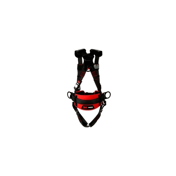 Protecta® Construction Style Positioning Harness, Standard, D-Rings, Leg Buckles, Medium/Large, Pass-Through Chest Connection