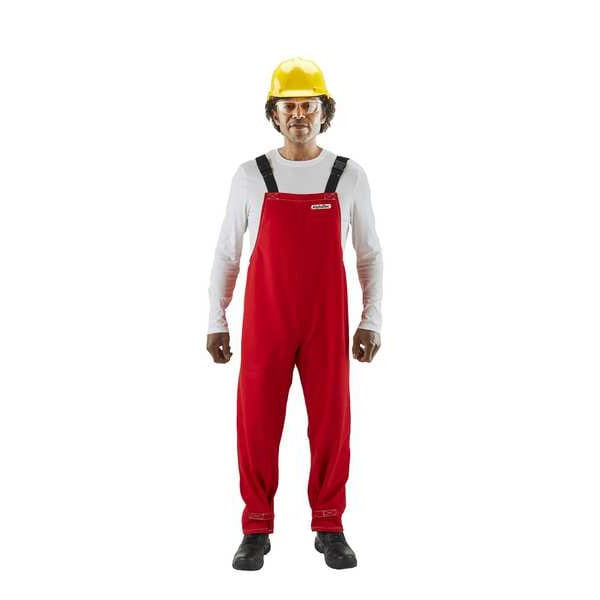 Ansell Bib Overall,Chemical Resistant,Red,M 66-662