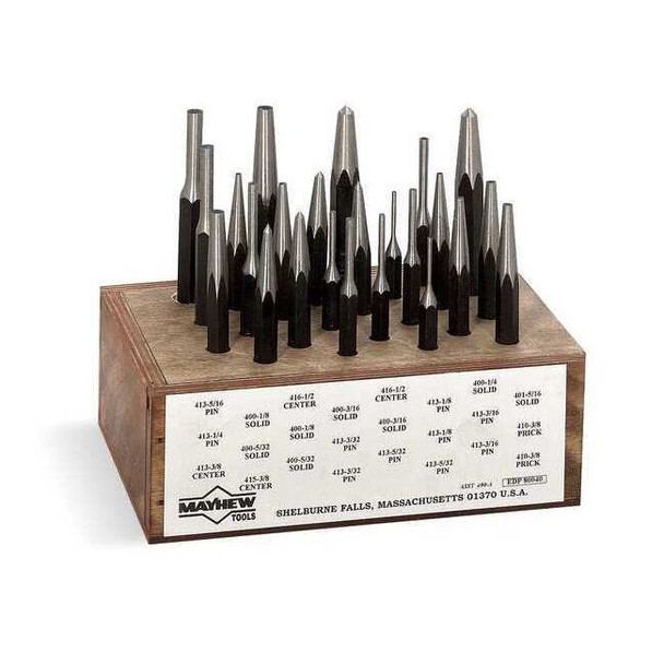 Mayhew Combination Punch Set,24 Pieces 80040