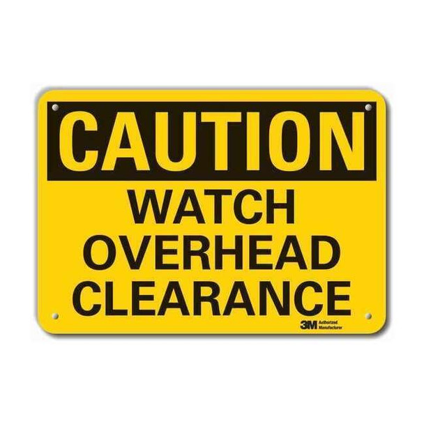 Caution Sign, 10 in Height, 14 in Width, Plastic, Horizontal Rectangle, English