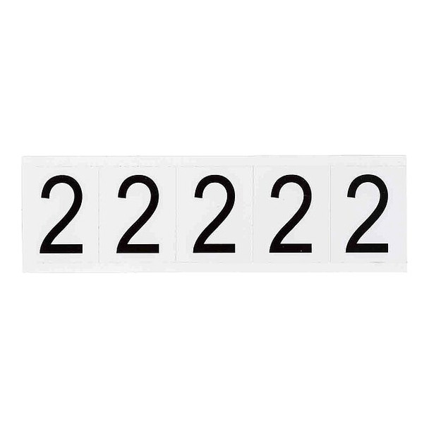 Brady NumberLabel,Vinyl,2-1/4inH,1-3/4inW,PK5 9714-2