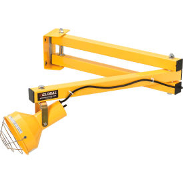 Global Industrial Double Arm Dock Light w/ Screw-In Base 40"" Reach Par38 Bulb C
