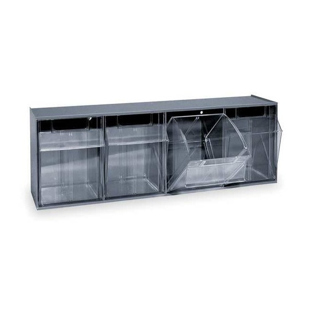 Quantum Storage Systems Tip-Out Bin,Gray,Unfinished,8 1/8 in QTB304GY