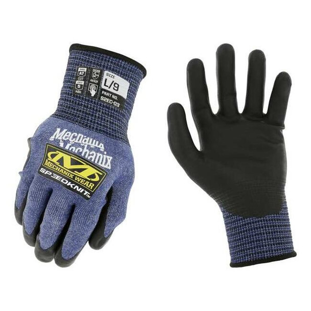 Knit Gloves, Cut Level A7 ,Dipped ,Water-Based Polyurethane ,Smooth ,8 1 PR