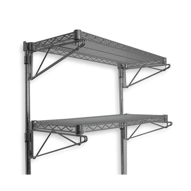 Manufacturer Varies Steel Wire Wall Shelving, 18"D x 60"W x 34"H, Chrome 2HGE6