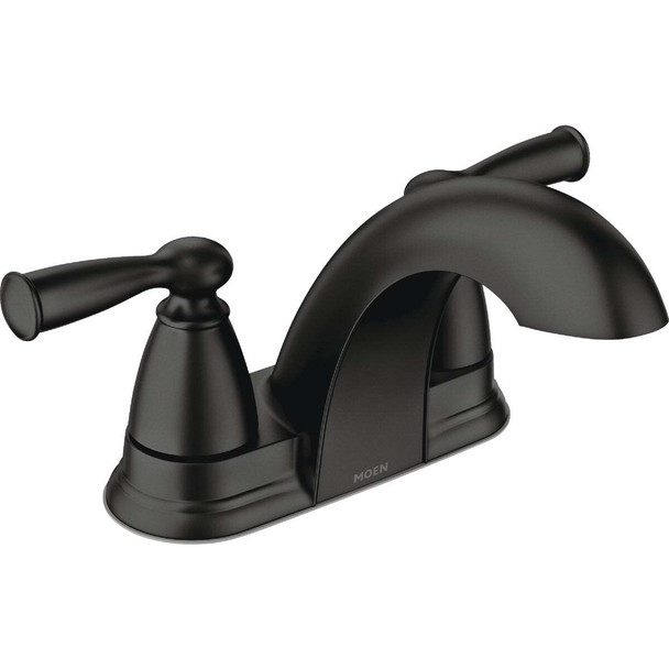 Moen Banbury 2-Handle Lever Low Arc Centerset Bathroom Faucet, Matte Black