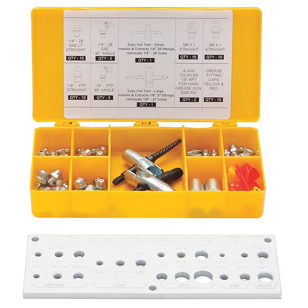 Westward Greasing Fitting Kit, 65 Pc. 13X065