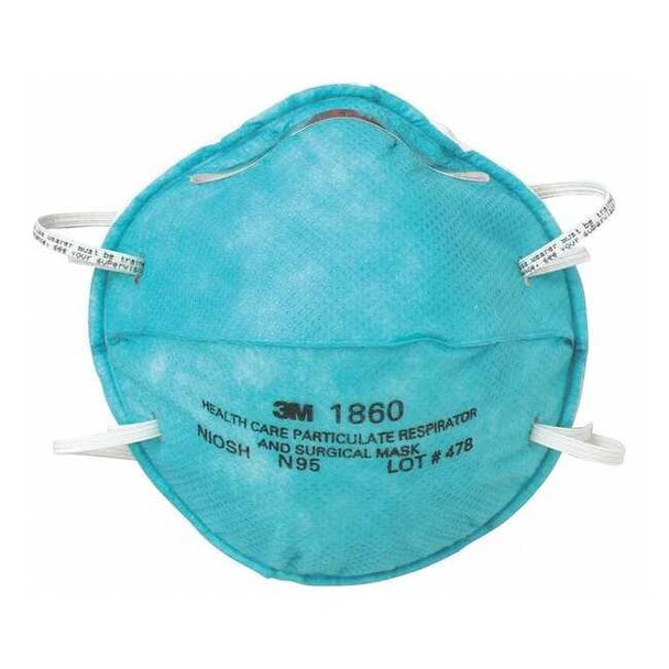 Disposable Respirator, N95, Molded, Dual, Non-Adjustable, Metal Nose Clip, M