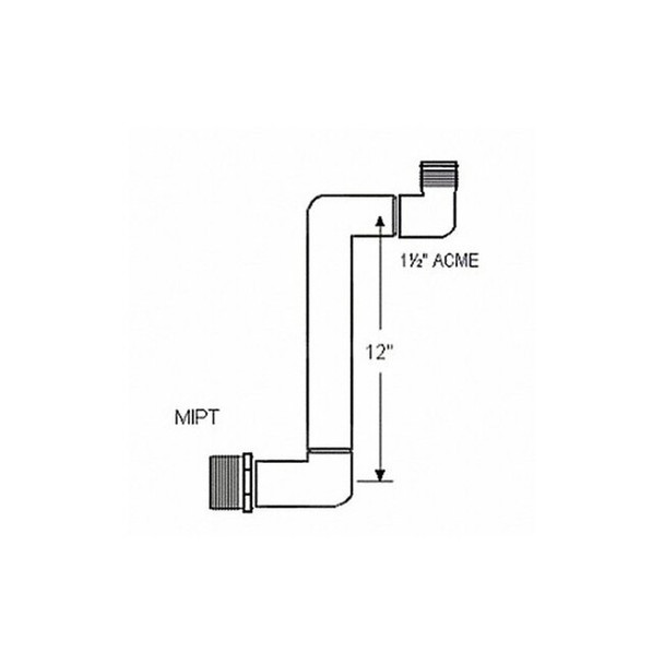 Westlake Pipe & Fittings Swing Joint, 1 1/2 in, Schedule 40,White G330212