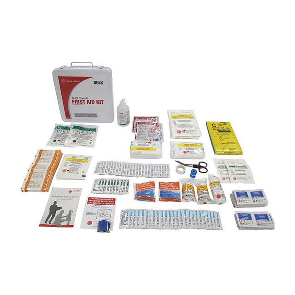 First Aid Kit and Housing, Metal 195 Components, 50 People Served