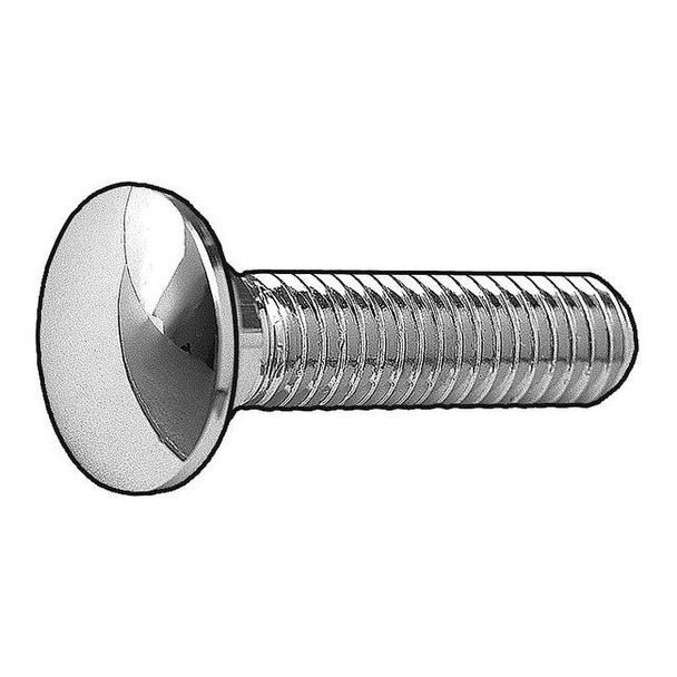Carriage Bolt, Square Neck, 3/8"-16, 2 in L, Steel, Grade 5, Chrome, 5 PK