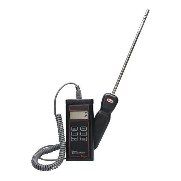 Dwyer Instruments Anemometer, 0 to 6000fpm, -40 to 212F 471B-1