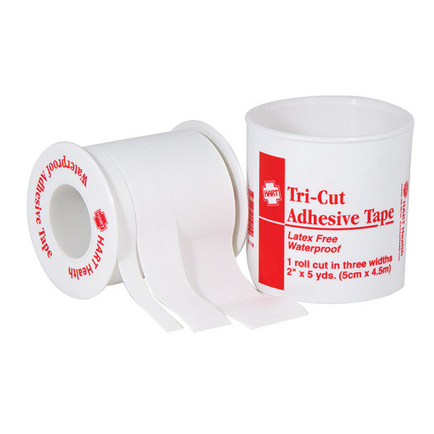 HART Health® Tri-Cut Adhesive Cloth Tape,  2" x 5 yd, White, 1/Roll