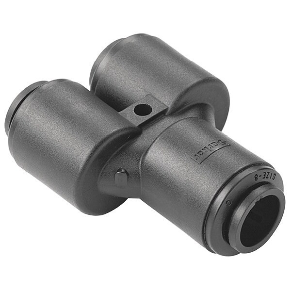 Trueseal Push-Fit Wye Fitting, 1/2 in Tube Size, PVDF, Black FB8WY8-HBLK