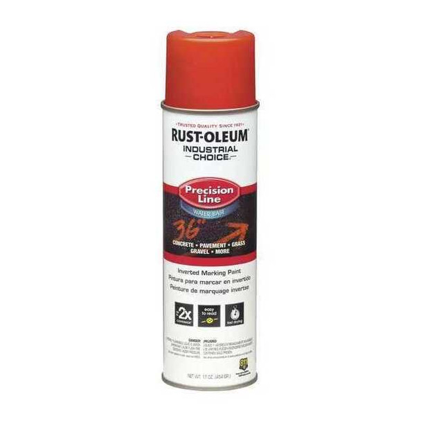 Precision Line Marking Paint, 17 oz., Fluorescent Red, Water-Based