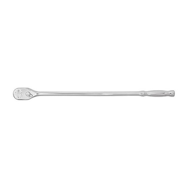 1/4" Drive 90 Geared Teeth Pear Head Style Hand Ratchet, 12" L, Chrome Finish