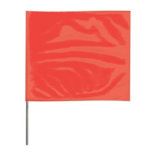 Marking Flag, Vinyl, 21" Wire Staff, Blank, 21" L., 100 PK