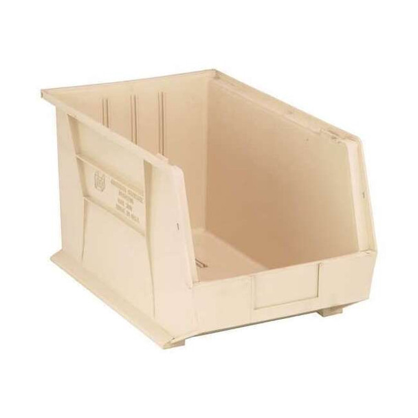 Hang & Stack Storage Bin, Polypropylene, Ivory, 10 in H, 11 in W, 18 in L