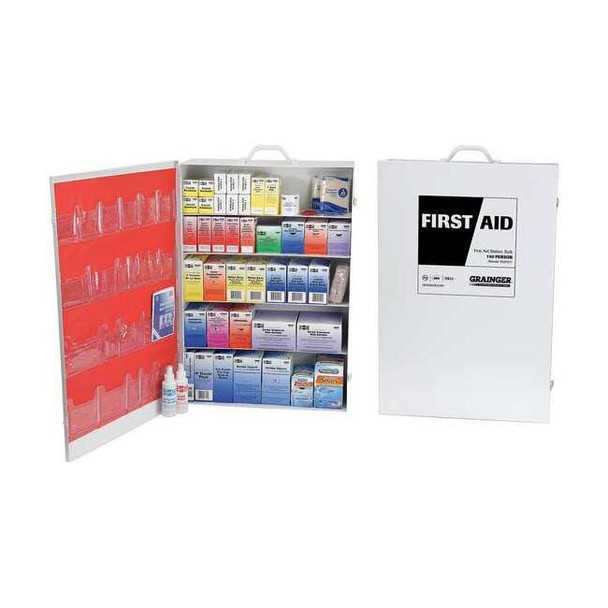 First Aid Kit and Housing, Steel Cabinet, 3,051 Components, 200 People Served