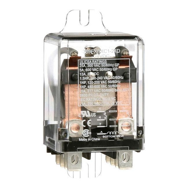 Flange Mount, Enclosed Power Relay, Octal, 25 A, 8 Pins, Quick Connect