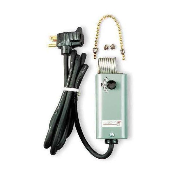 Portable Heating Thermostat, Open on Rise, SPST, 120V AC