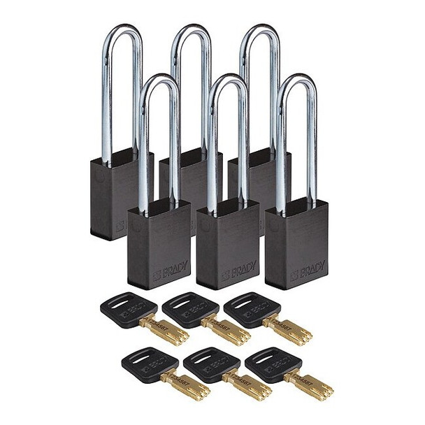 Brady ALU-BLK-76ST-KA6PK