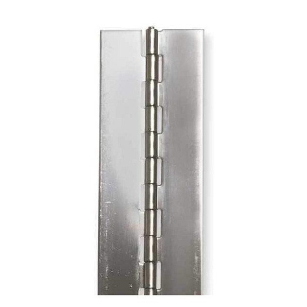 Piano Hinge, Stainless Steel, Full Surface Mounting, 1 in Leaf W x 48 in Leaf H