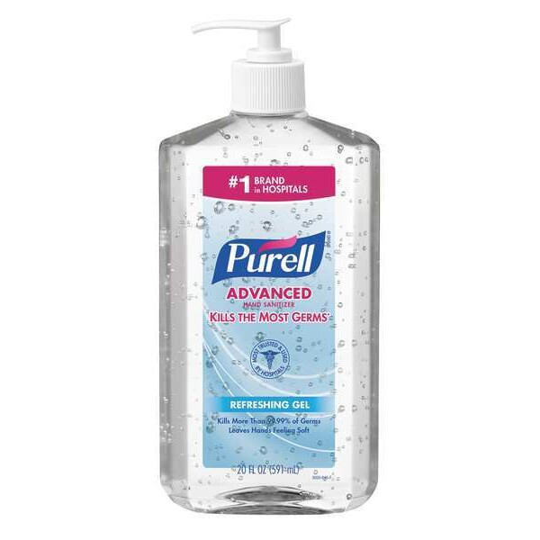 Purell Advanced Hand Sanitizer Gel, 20oz Table Top Pump Bottle 3023-12