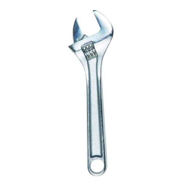 Westward Adj. Wrench,18",2-1/16" Cap.,Chrome 1NYA7