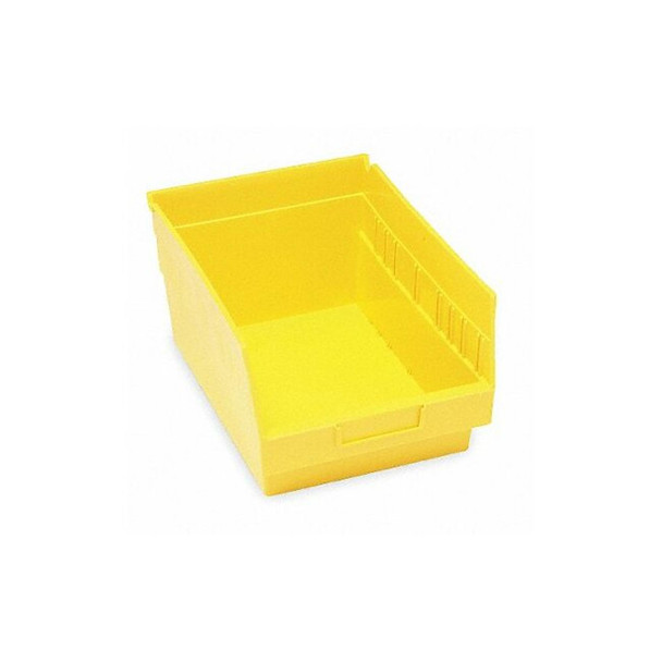 Shelf Storage Bin, Polypropylene, Yellow, 6 in H, 11 1/8 in W, 17 7/8 in L
