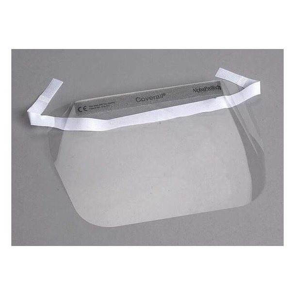 Disposable Face Shield Assembly, Clear Visor, Polyester, Anti-Fog Lens