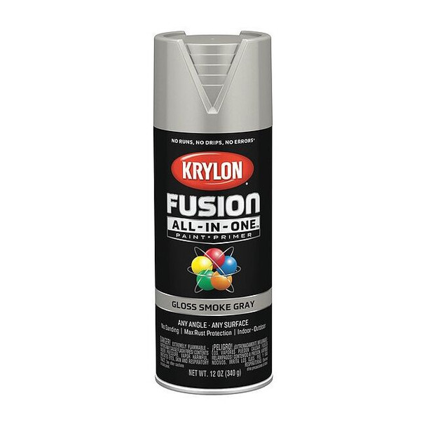 Rust Preventative Spray Paint, Smoke Gray, Gloss, Solvent, 12 oz