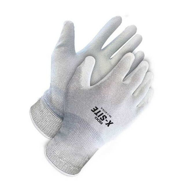 Coated Gloves, Polyurethane, Sandy, Palm, Not Rated Abrasion Level, XL (11) 1 PR