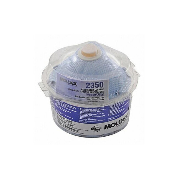 Moldex Disposable Respirator, N95, Molded, Dual, Non-Adjustable, None, M 2350N95