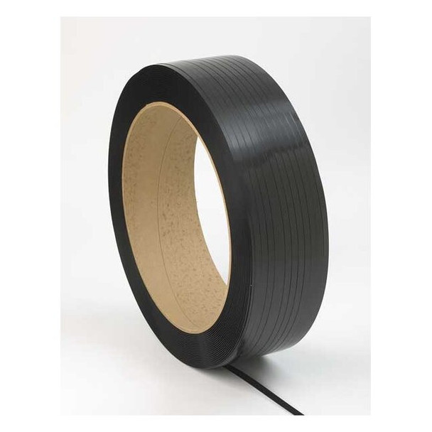 Plastic Strapping, 1/2 in W, 0.025 in Thick, 5,800 ft L, 775 lb Break, Machine
