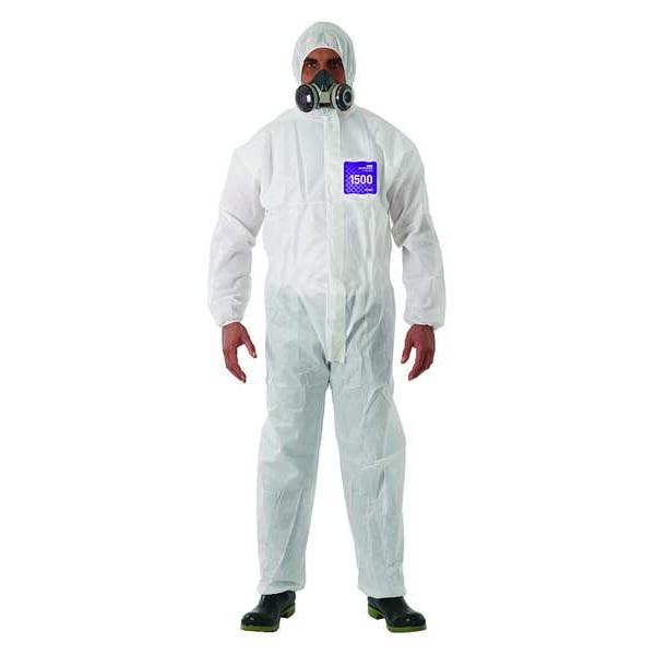 Ansell Hooded Coverall,Serged,3XL,PK25 WH15-S-92-101-07