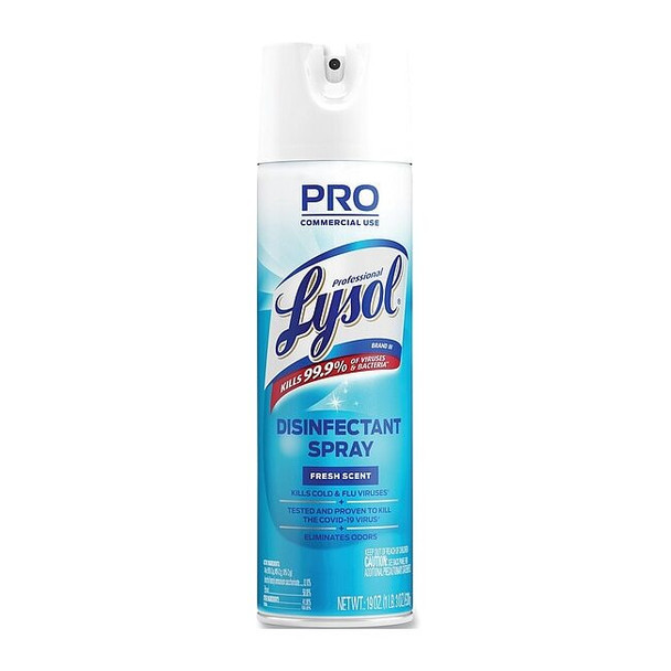 Lysol Disinfectant Spray, 19 oz. Aerosol Spray Can, Fresh, 12 PK REC 04675
