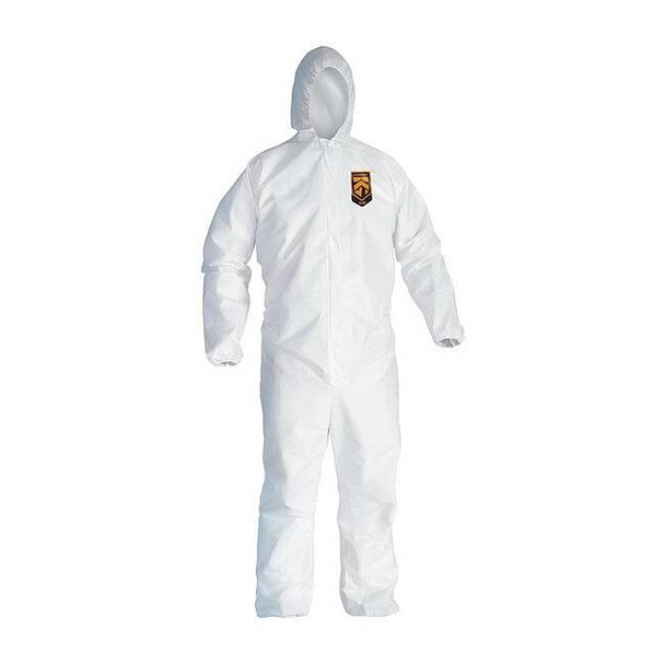 Kleenguard Liq Parti Covall Hood ZipFrnt Elas WrisAnkl WHT XL 25/Cs 44324