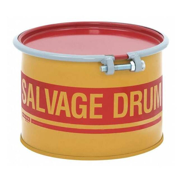 Manufacturer Varies Open Head Salvage Drum, Steel, 5 gal, Unlined, Yellow HM0501
