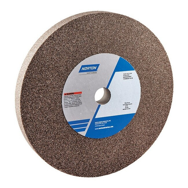 Norton Abrasives Grinding Wheel,12 in. Dia,AO,46 G,Brown 66253220947
