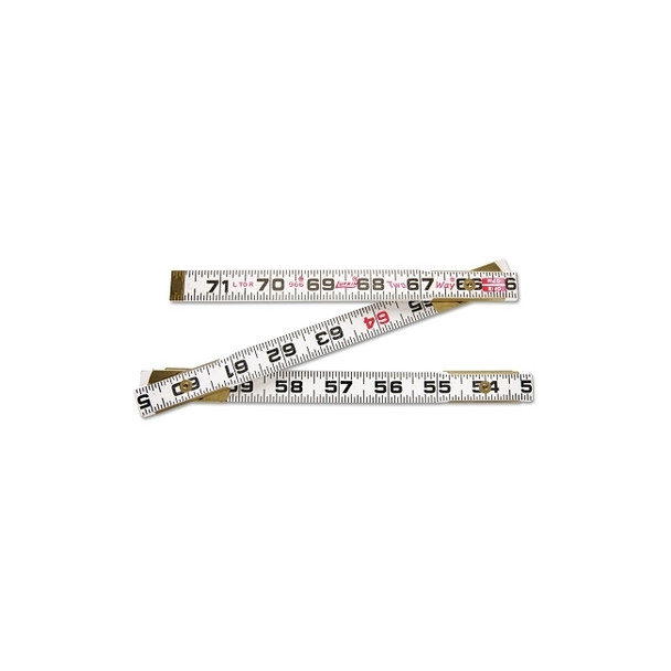 Red End® Two Way® Folding Wood Rule, 6 ft L, Wood, SAE