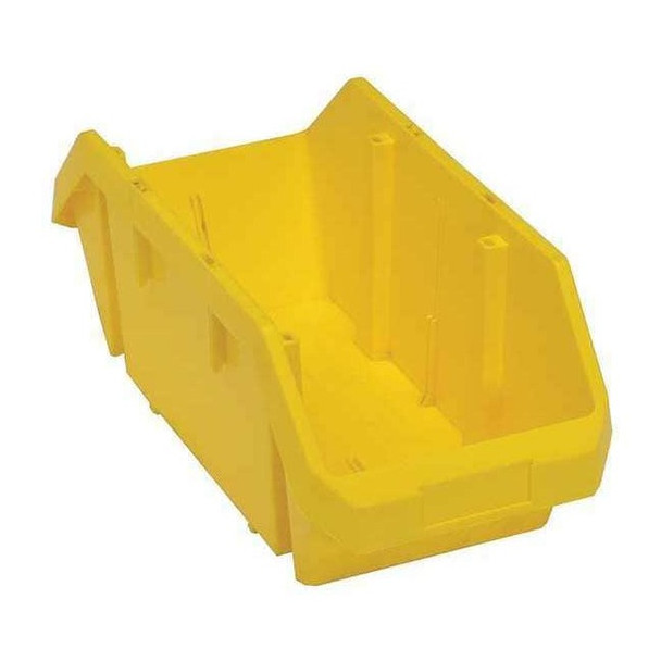 Hang & Stack Storage Bin, Plastic, Yellow, 7 in H, 8 3/8 in W, 18 1/2 in L