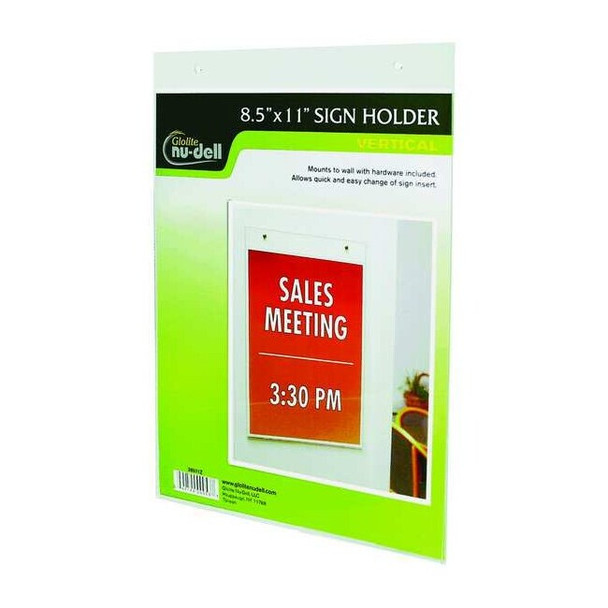 Manufacturer Varies Sign Holder, Wall, 8-1/2x11, Acrylic, Clear 38011