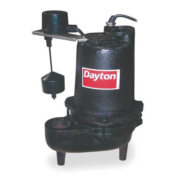 Dayton SewageEjectorPump,20ft,0.4hp,120VAC 4LE12 Dayton SewageEjectorPump,20ft,0.4hp,120VAC 4LE12
