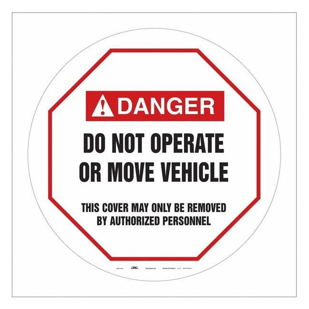 Condor Traffic Sign, 16 in H, 16 in W, Vinyl, Circle, English, 487D64 487D64