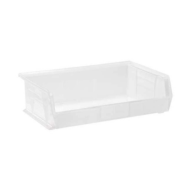 Hang & Stack Storage Bin, Polypropylene, Clear, 5 in H, 16 1/2 in W, 10 7/8 in L