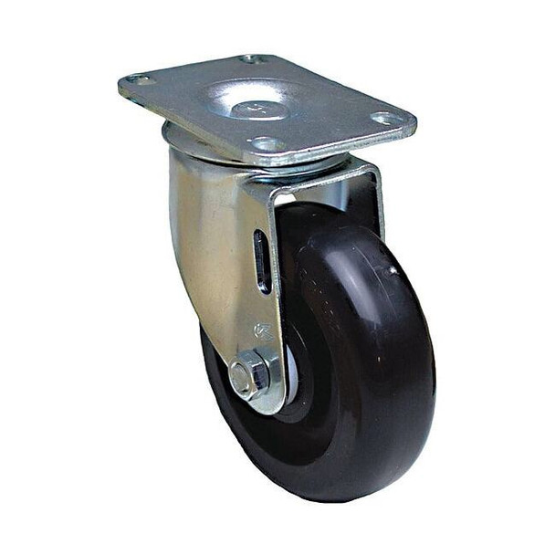 NSF-Listed Plate Caster,275 lb. Ld Rating,Bk Wheel