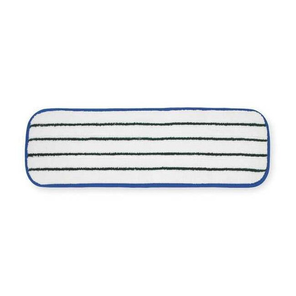 18 in L Flat Mop Pad, Hook-and-Loop Connection, Cut-End, Blue, Microfiber, PK10